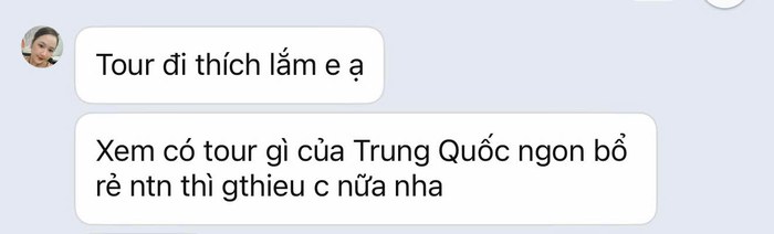 Tin nhắn feedback của Thu Testo